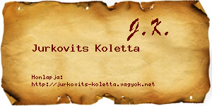 Jurkovits Koletta névjegykártya