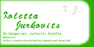 koletta jurkovits business card